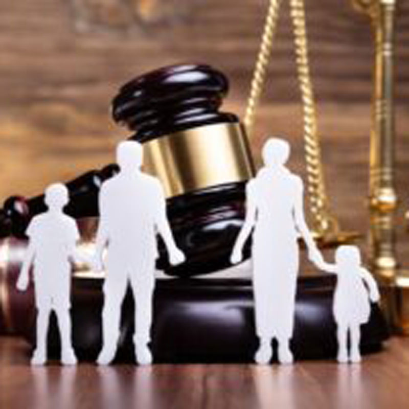 Silhouette cutouts of a family with a gavel, symbolizing family law services at Richards & Richards Law Firm in Los Angeles, CA