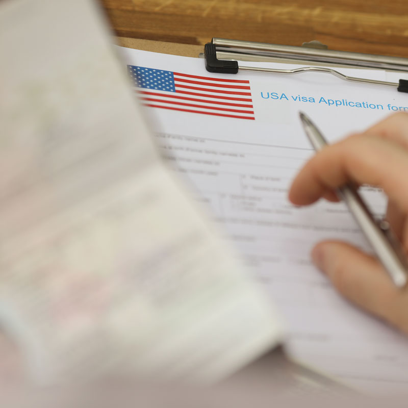 USA Visa application form with important immigration documents - Immigration lawyer in Los Angeles, CA